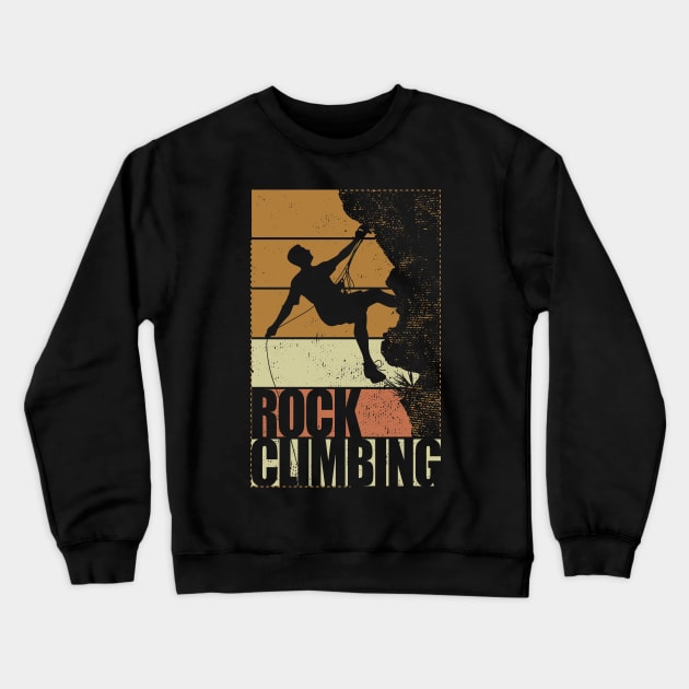 Rock Climbing Vintage Climber Crewneck Sweatshirt by Tesszero